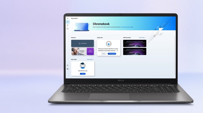 A laptop with My ASUS interface