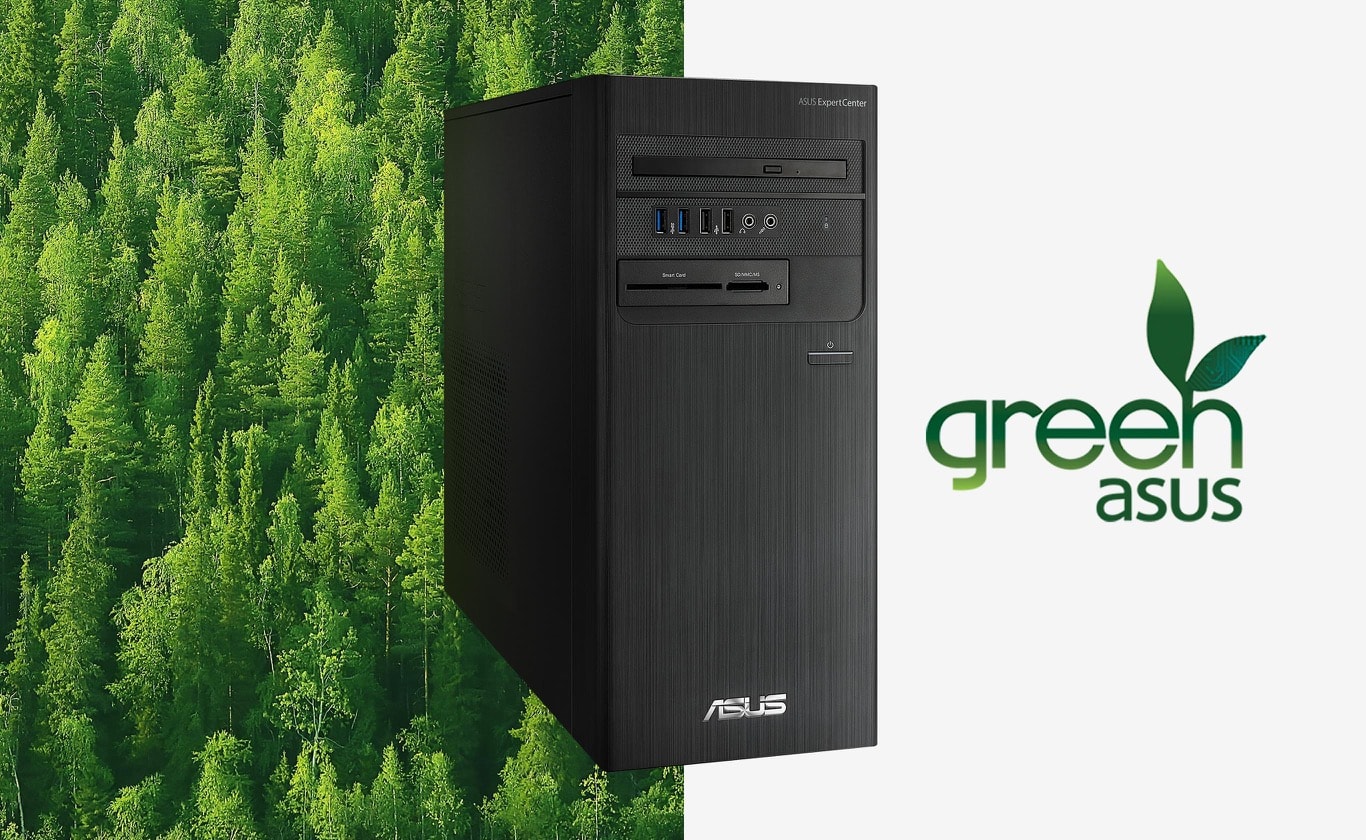 D700TC on a greenish forest background and a green ASUS logo.