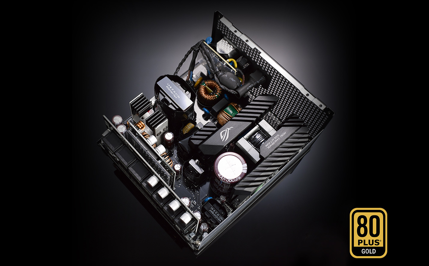 ROG Strix 1000W Gold internal structure that earns 80 PLUS gold certification