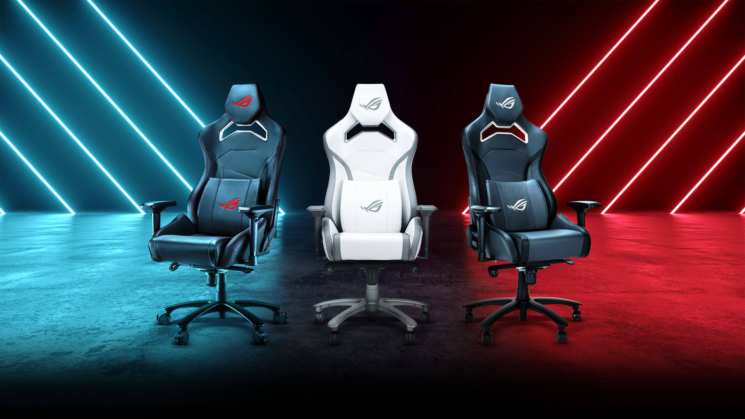 ROG Chariot X Core gaming chair back view with fabric straps.