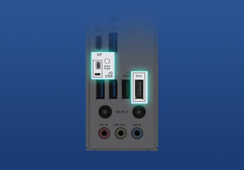 Afbeelding van de PRIME X870-P WiFi BIOS FlashBack-functie.