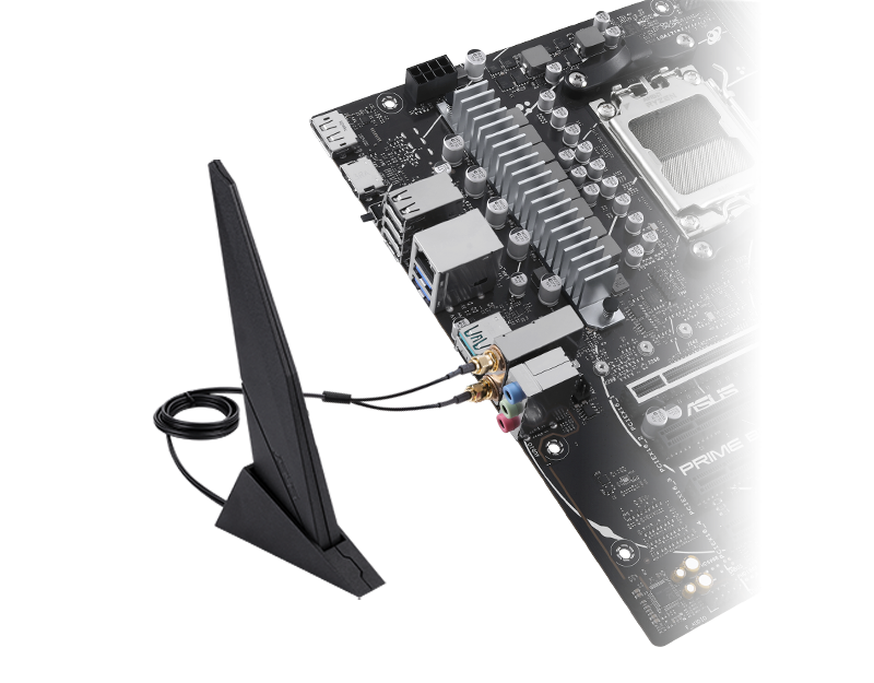 The PRIME B650M-A AX6 motherboard features onboard WIFI 6.