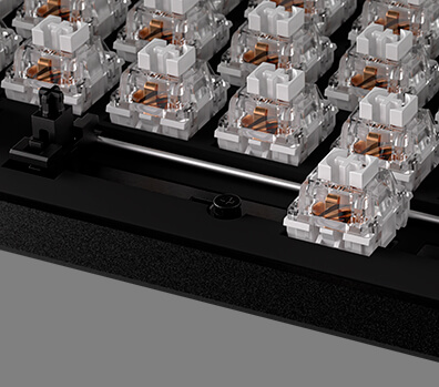 Detailní záběr stabilizátoru klávesnice ROG