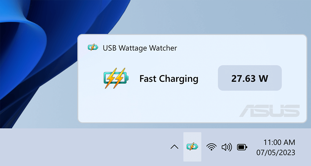 Az USB WATTAGE WATCHER felhasználói felülete