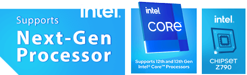 Intel Core and Intel Z790 chipset logos
