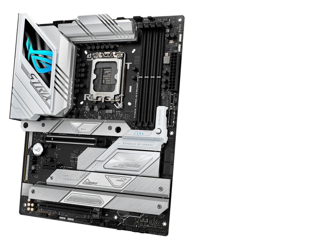 The Strix Z790-A II front and back designs offer a clean, modern aesthetic.