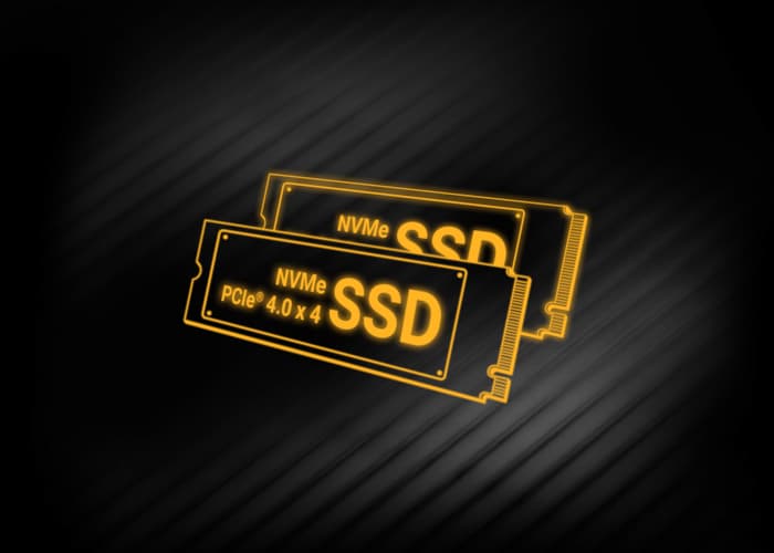 A 2D vector image of two M.2 SSDs.