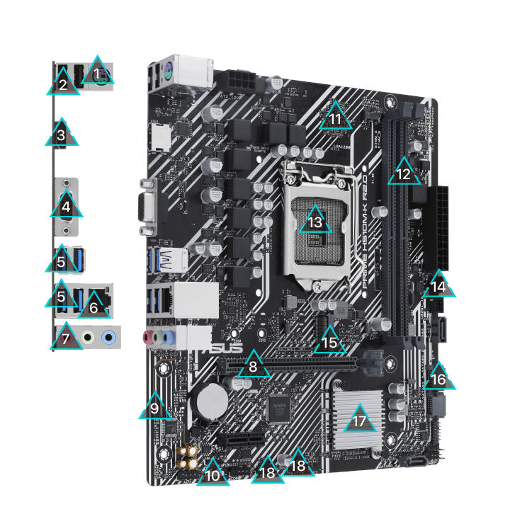 All specs of the PRIME H510M-K R2.0-CSM motherboard