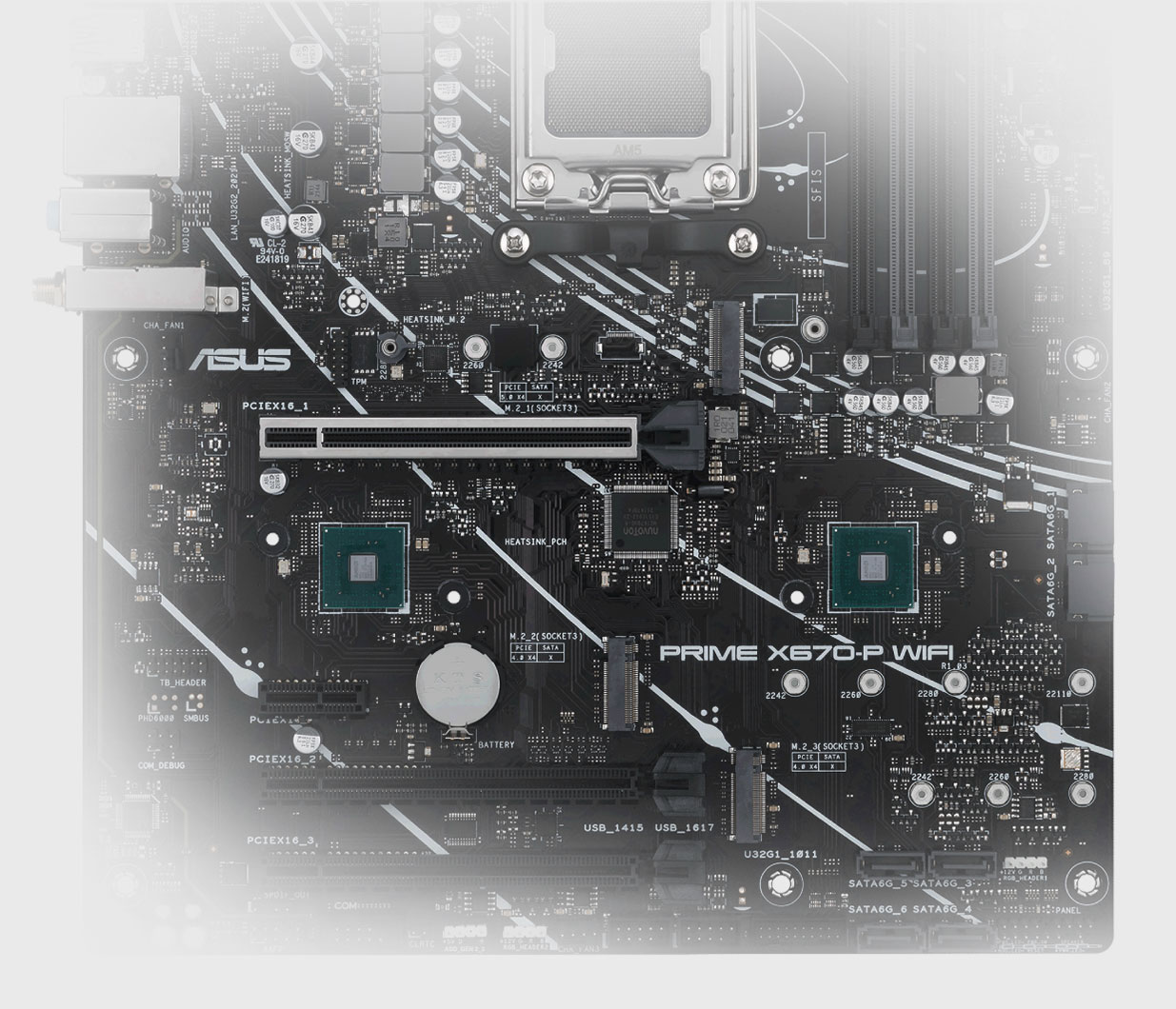 The PRIME X670-P WIFI motherboard supports PCIe 5.0 M.2 Support.