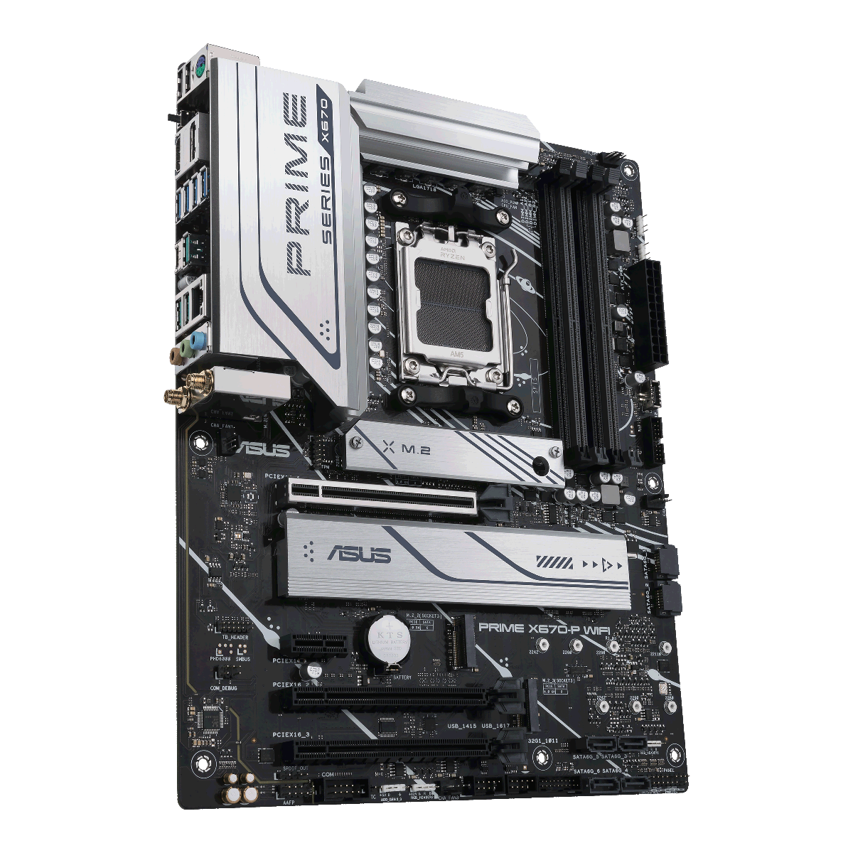The PRIME X670-P WIFI motherboard features Aura Sync. 