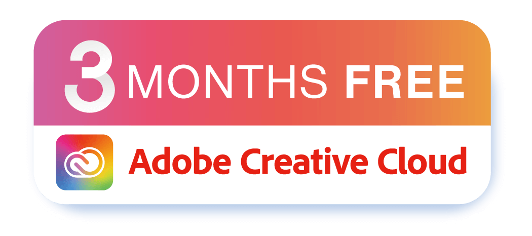 3 個月免費 Adobe Creative Cloud 標誌