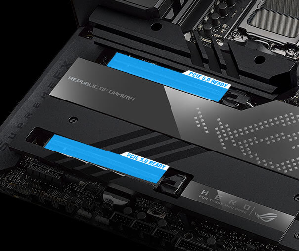 Das ROG Crosshair X670E Hero verfügt über zwei PCIe 5.0 Erweiterungssteckplätze.