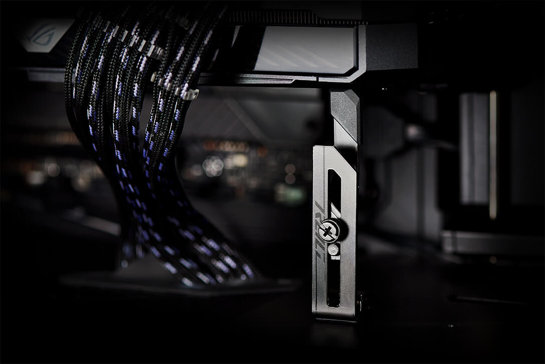 The ROG Crosshair X670E Hero comes with a bundled graphics card holder
