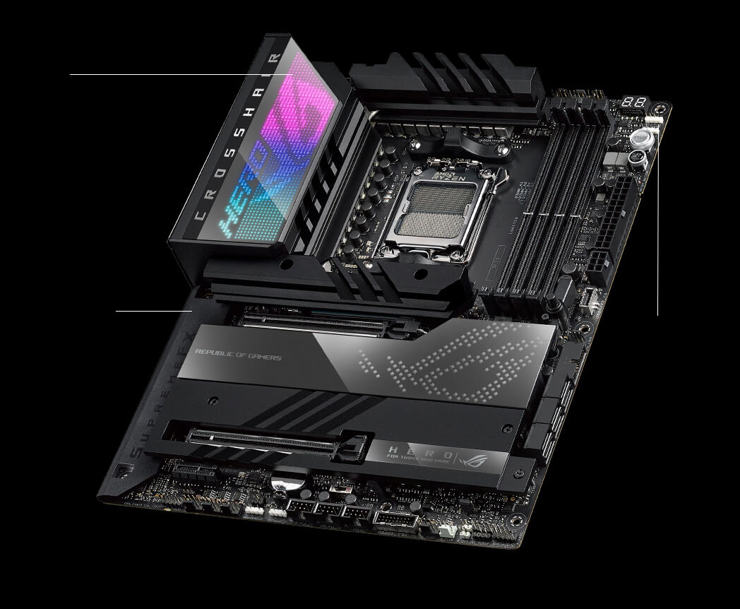 ASUS ROG Crosshair X670E Gene - Carte-mère - micro ATX - Socket AM5 - AMD  X670E Chipset - USB 3.2 Gen 2, USB4, USB-C 3.2 Gen2, USB-C 3.2 Gen 2x2 - 2.5