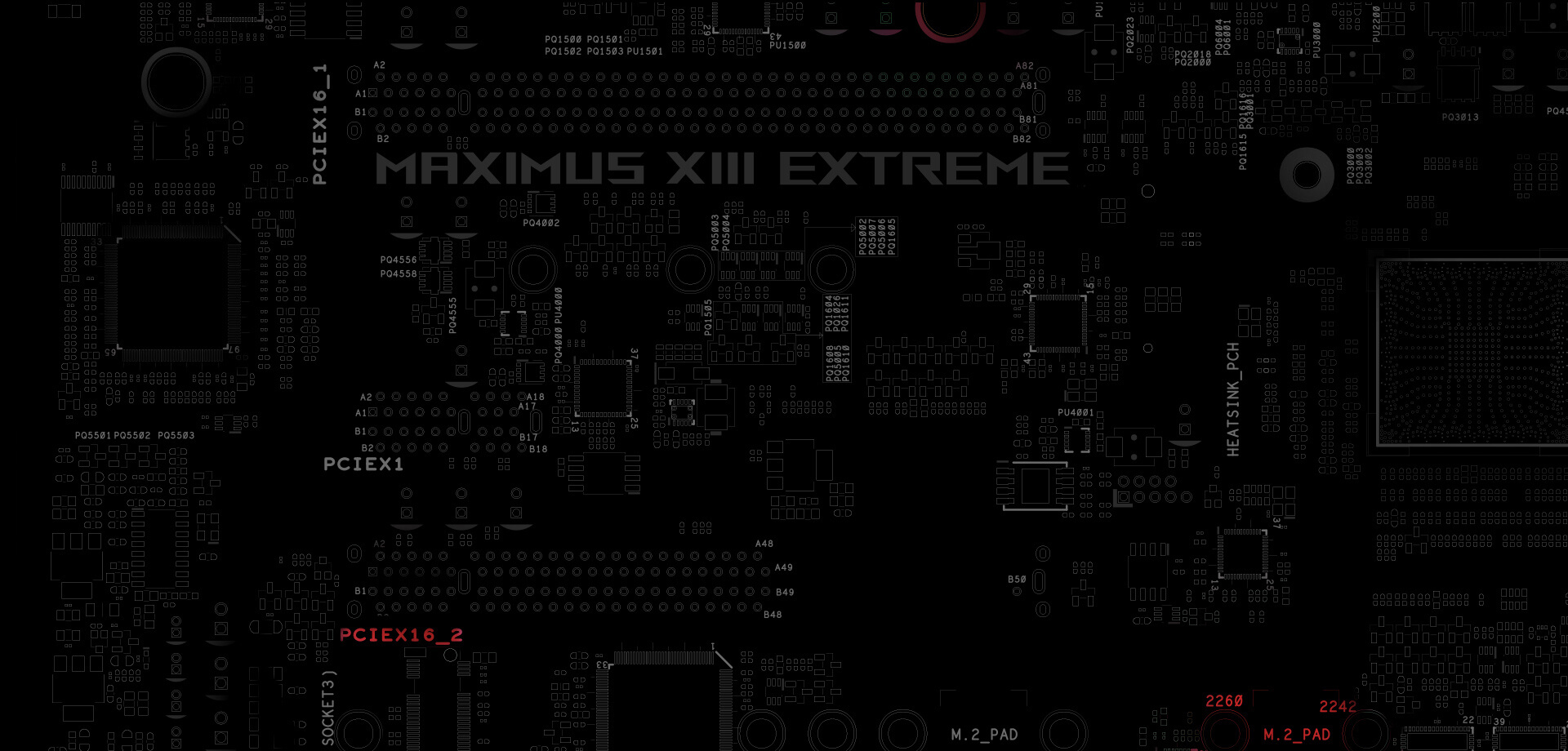 The PCB design of ROG Maximus XIII Extreme