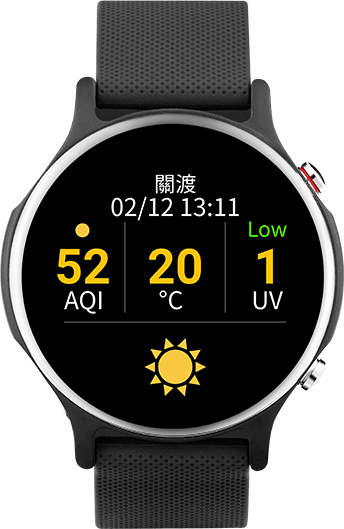 ASUS VivoWatch 6 shows air quality and weather icon