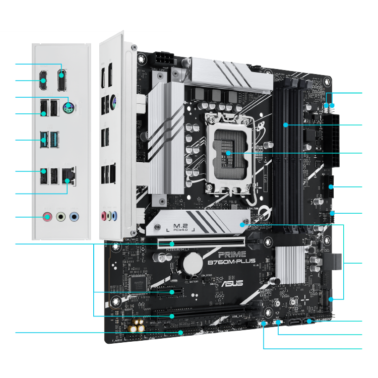 All specs of the PRIME B760M-PLUS motherboard