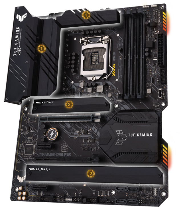 ASUS TUF GAMING Z590-PLUS cooler design