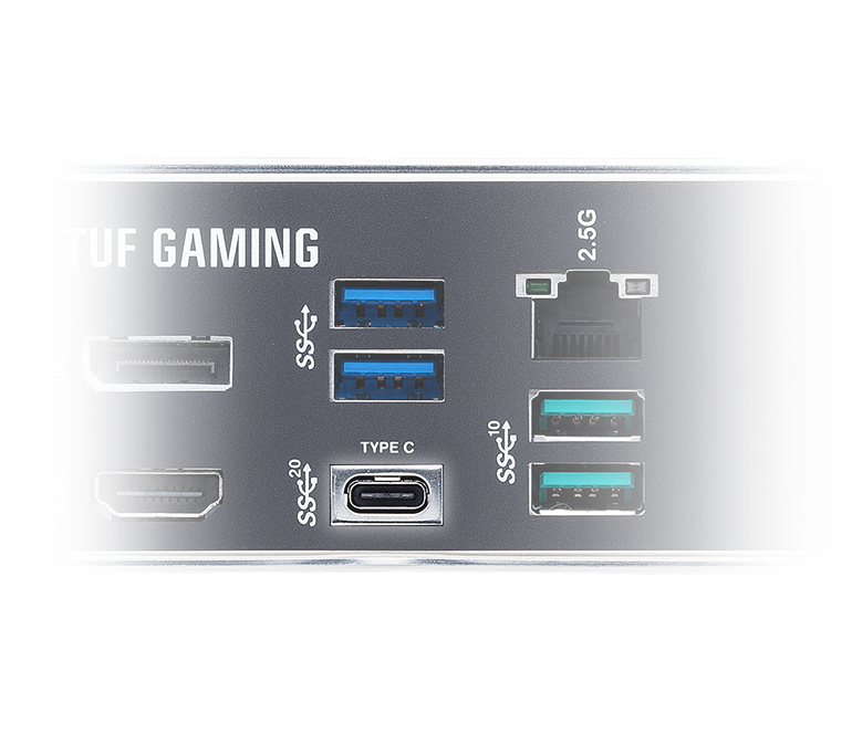 ASUS TUF GAMING Z590-PLUS provides USB 3.2 Gen 2 and Type-C