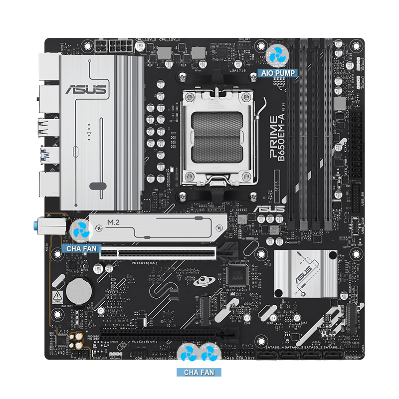 ASUS motherboard with 4-Pin PWM/DC Fan image
