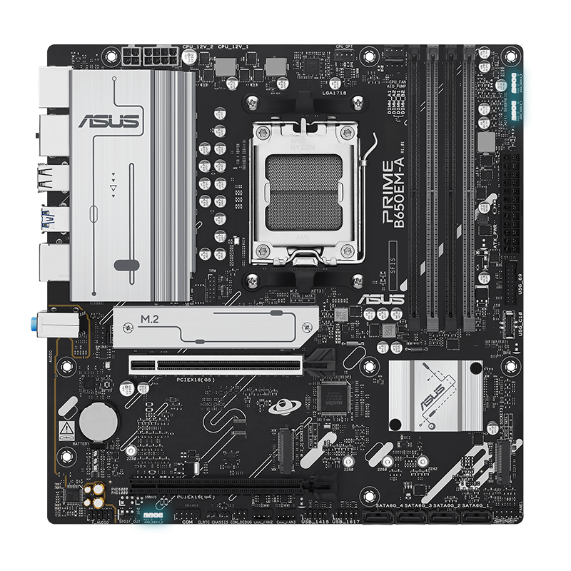 The PRIME B650EM-A motherboard features Aura Sync. 