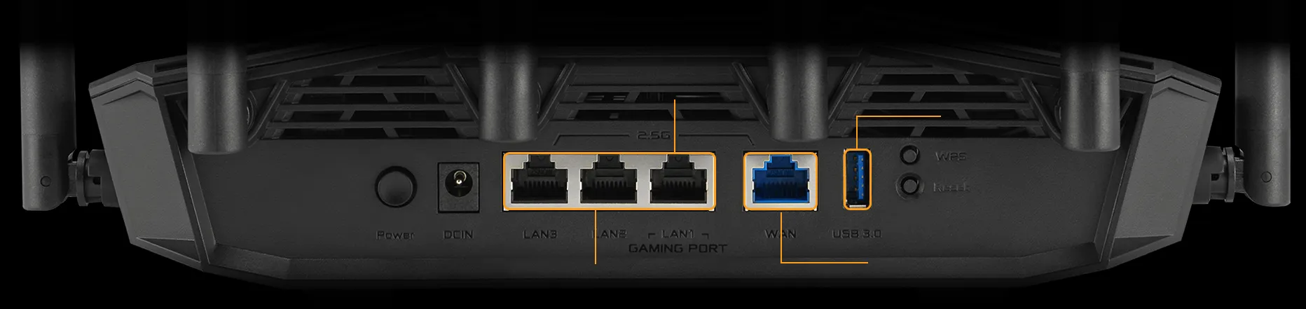 路由器後方的四個2.5G連接埠