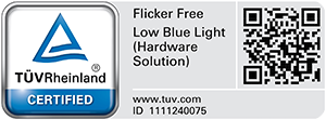 TÜV Rheinland CERTIFIED Flicker Free Low Blue Light Content