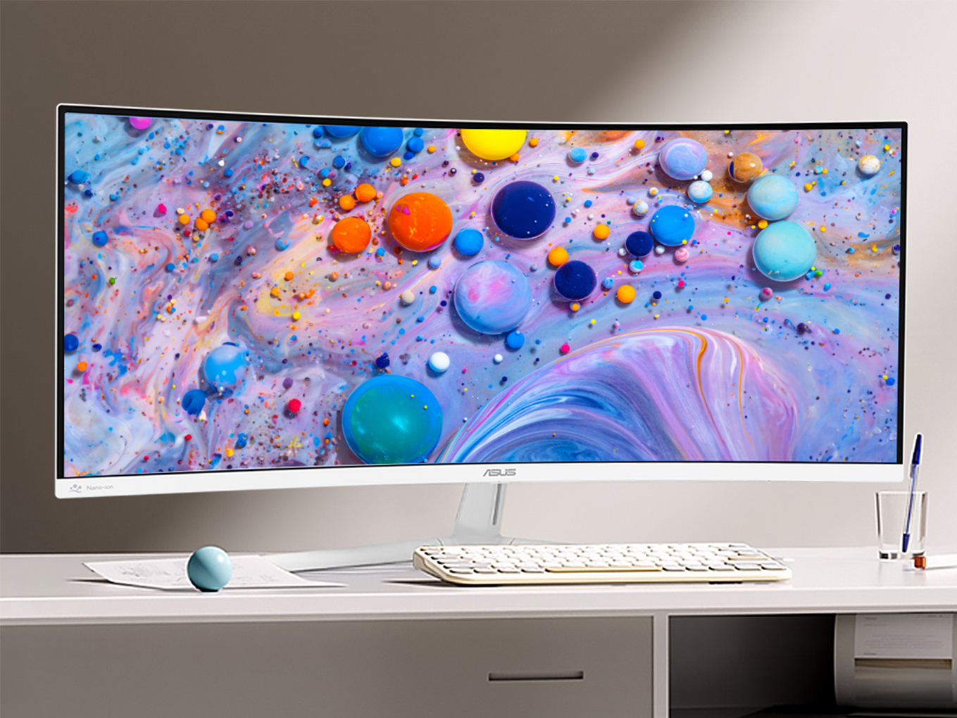 A VU monitor showcasing vibrant visuals