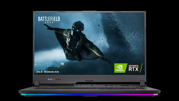 The image of ROG Strix G17 with Battlefield's demo