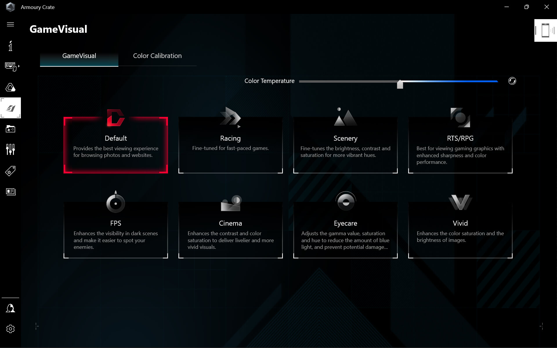 UI featuring Game Visual
