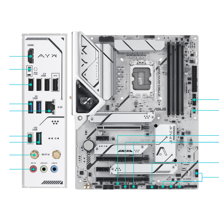 All specs of the Z790-AYW WIFI W motherboard
