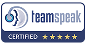 TeamSpeak-gecertificeerd logo voor duidelijke communicatie