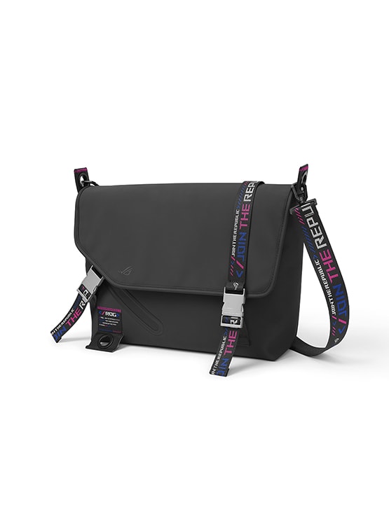 Side view of ROG SLASH Classic Messenger Bag
