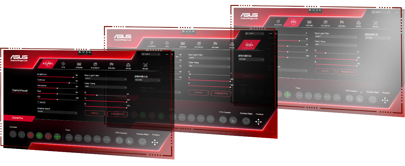 The Displaywidget lite software UI