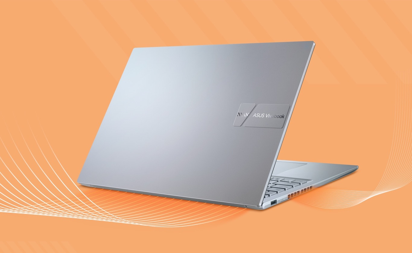 Vivobook 16 showing its dual vents sending out airflow.