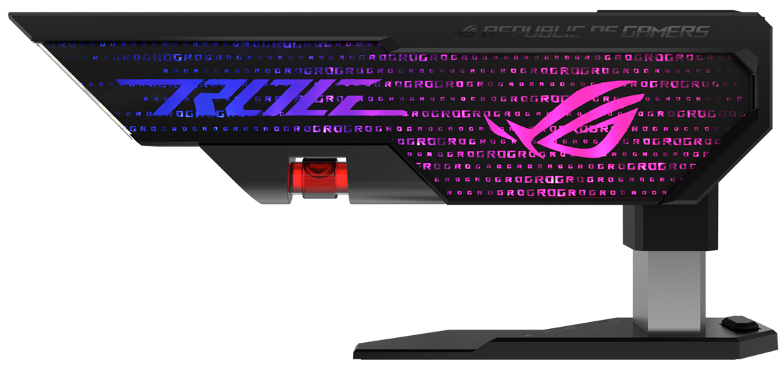 3D ARGB element lighting effect on the side of the ROG Herculx Graphics Card Holder