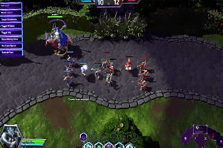Without moba mode, health bars display standard colors.