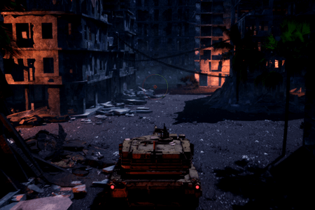 Without Night Vision mode, dark areas appear less detailed.