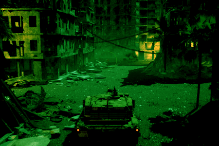 Monitor with Night Vision mode improves visibility in dark game scenes.