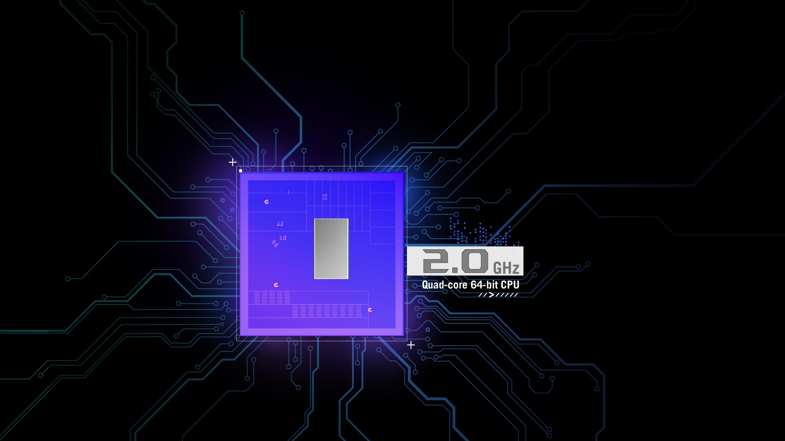 the latest Broadcom 2.0GHz quad-core 64-bit CPU
