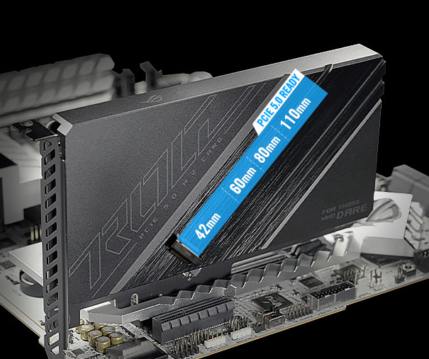Z790 Apex obsahuje rozšiřující PCIe 5.0 M.2 kartu