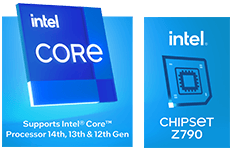 intel CORE, intel CHIPSET Z790 logo’s