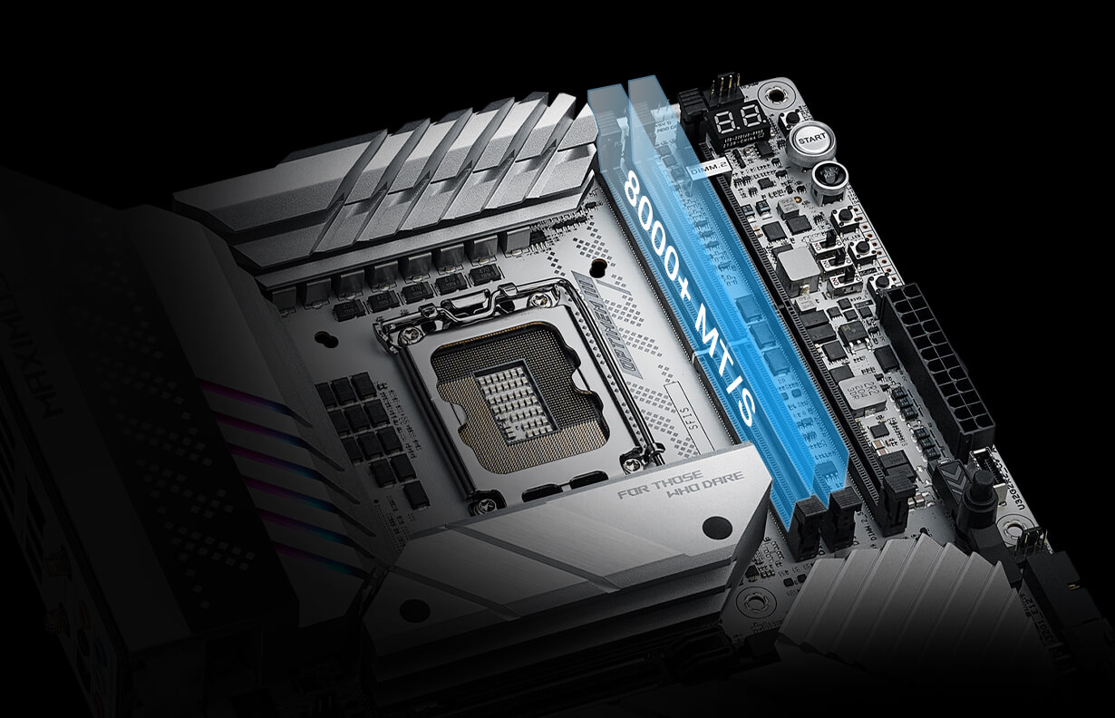 Z790 Apex pracuje s pamětí DDR5 a rychlostí až 8000MT/s a vyšší.