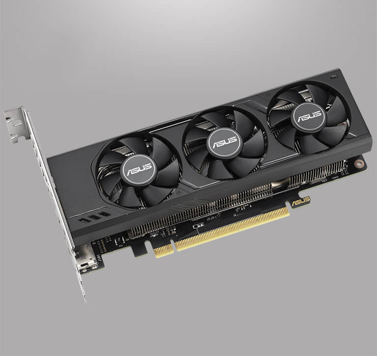 Front view of the ASUS GeForce RTX 4060 LP BRK graphics card
