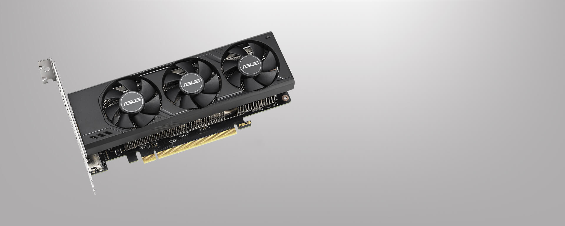 Front view of the ASUS GeForce RTX 4060 LP BRK graphics card
