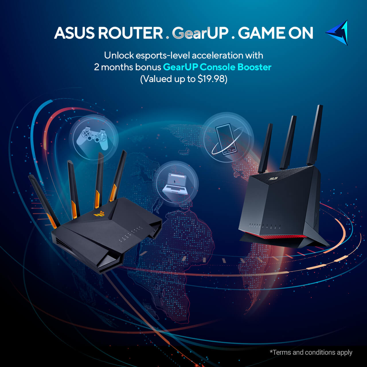 ASUS Routers, Gear Up. Game On! eSports Boost with Free Console Booster