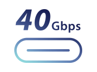 Ícone USB 40Gbps Type-C