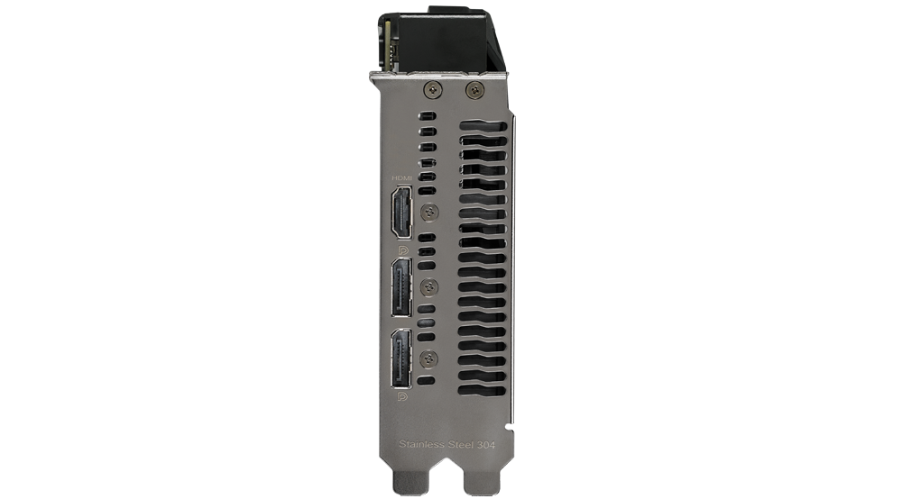 Head-on view of I/O port bracket