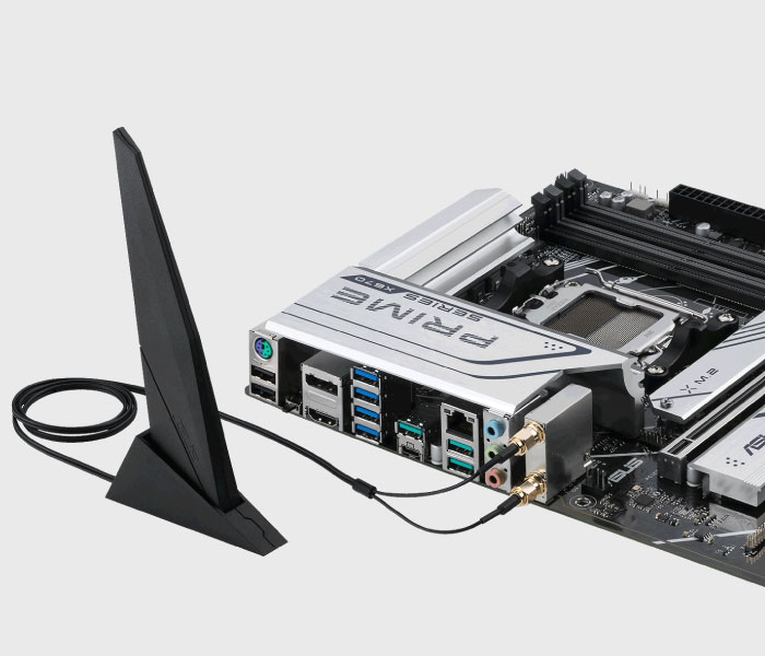 The PRIME B650-PLUS motherboard features onboard WIFI 6.
