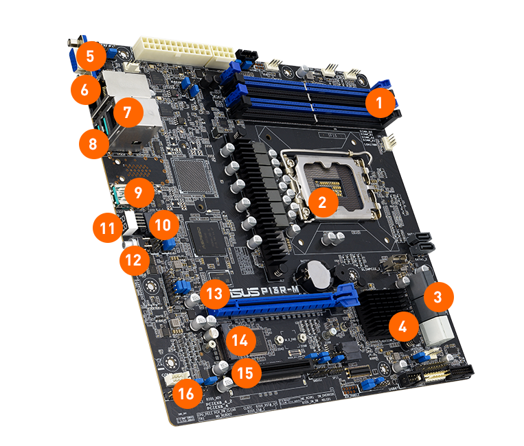This is a line graph that helps people understand the locations of the key components on this motherboard